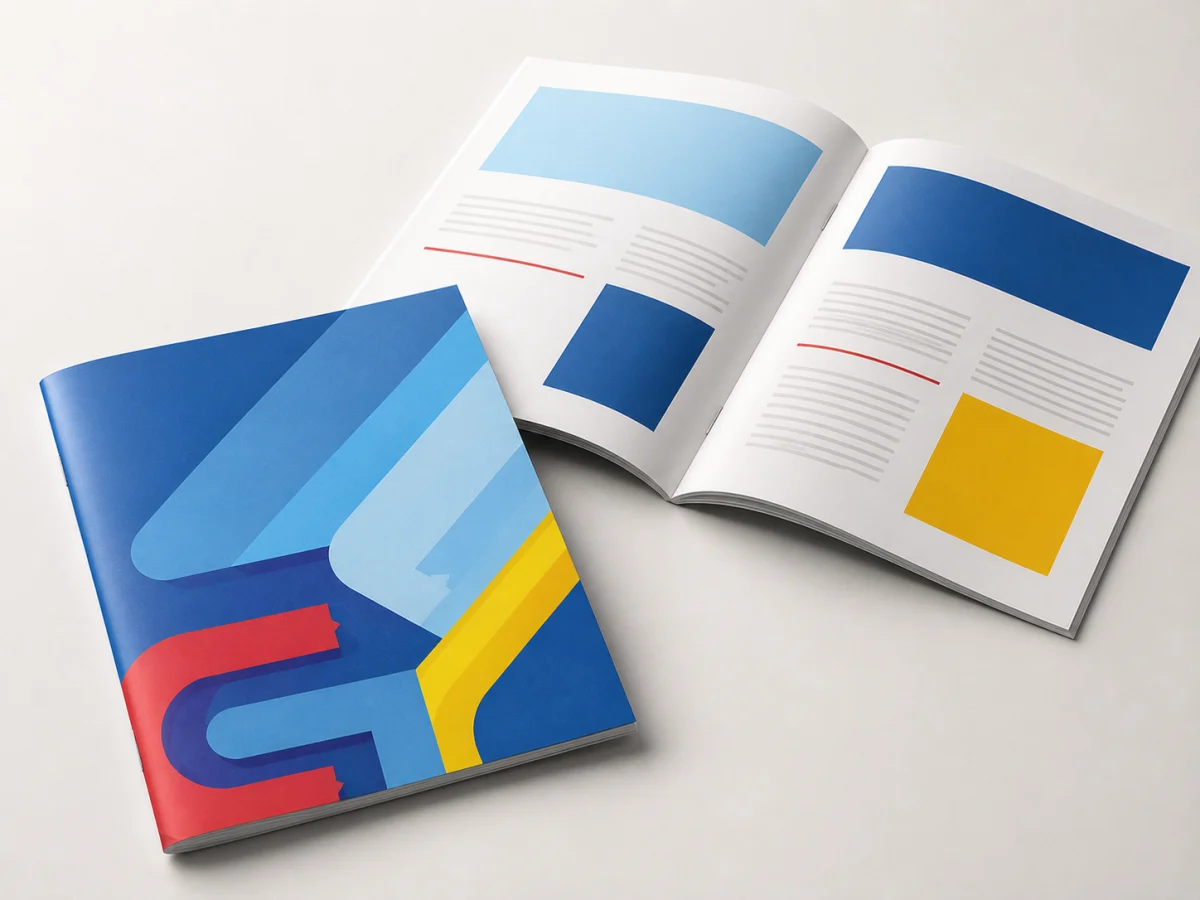 Professionell gedruckte Magazine mit gehefteter Bindung